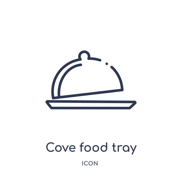 线性湾食物托盘图标从食物轮廓收集。细线湾食物托盘图标孤立在白色的背景。湾食物托盘时尚插图图片下载