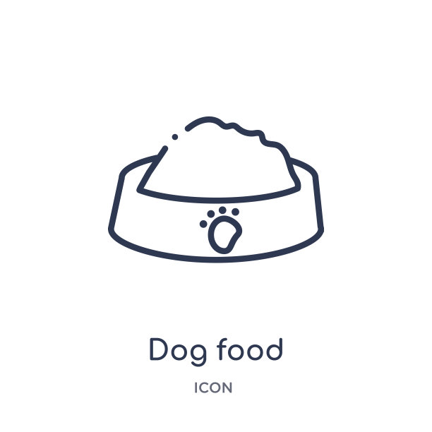 线性狗粮图标从食物轮廓集合。细线狗粮图标孤立的白色背景。狗粮潮流插画图片下载