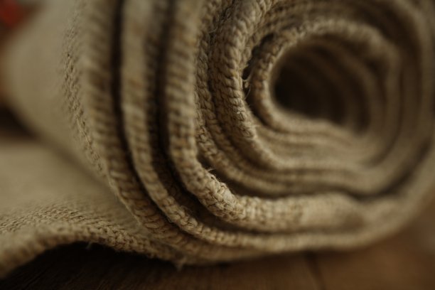 大麻织物用大麻制成的织物大麻纤维和叶子图片下载