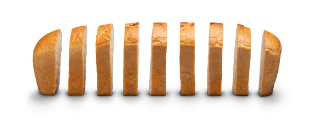切片面包在白色与剪切路径图片下载
