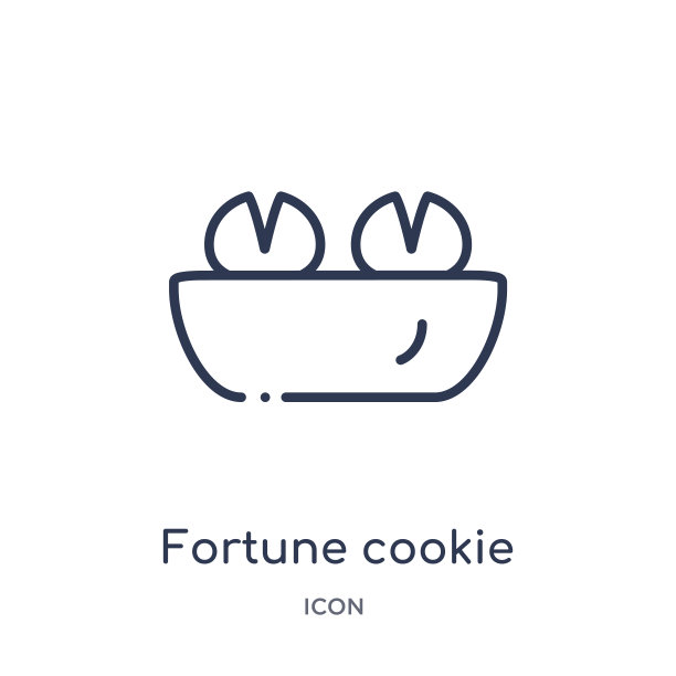 线性幸运饼干图标从食物大纲收集。细线幸运饼干图标孤立在白色的背景。幸运饼干时尚插画图片下载