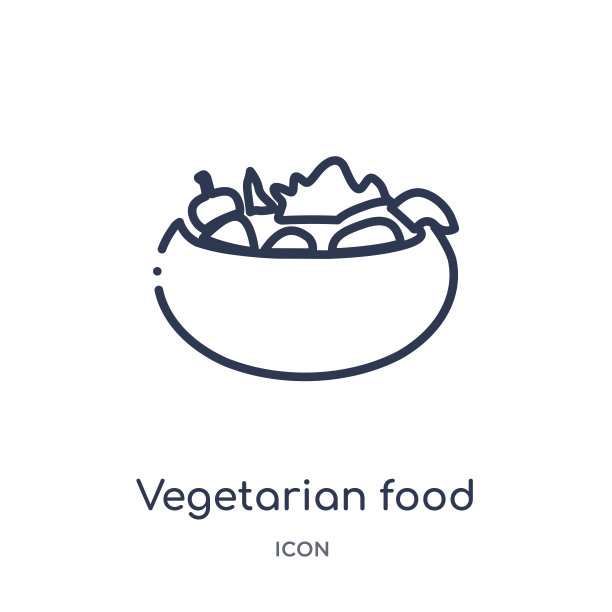 线性素食食物图标从食物大纲收集。细线素食食品图标孤立在白色的背景。素食潮流插画图片下载