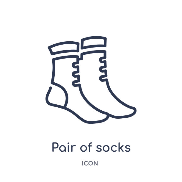 线性袜子图标从时尚轮廓系列。细线袜子图标孤立在白色的背景。一双袜子的时尚插图图片下载