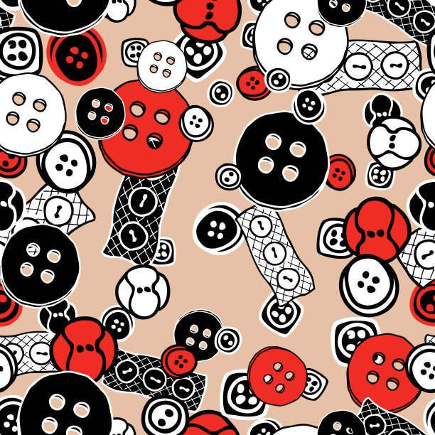 矢量图案不同的缝纫按钮图片下载