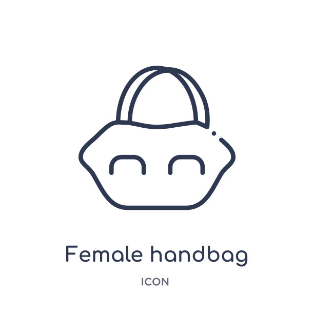 线性女性手提包图标从时尚轮廓系列。细线女性手袋图标孤立在白色的背景。女性手提包时尚插画图片下载