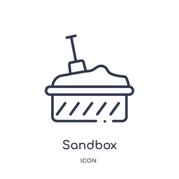 来自娱乐大纲集合的线性沙盒图标。细线沙盒图标隔离在白色背景上。沙箱时尚插图图片下载