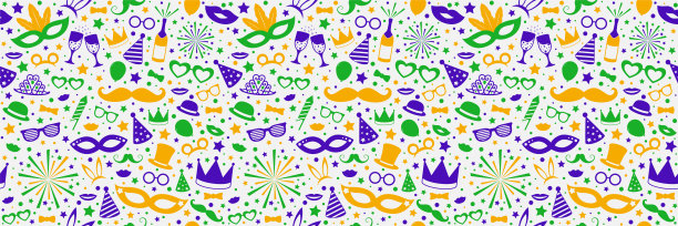 照片亭，生日或狂欢节背景与有趣的元素。向量图片下载