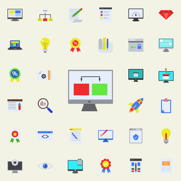 金融程序彩色图标。编程贴纸图标通用设置为网络和移动图片下载