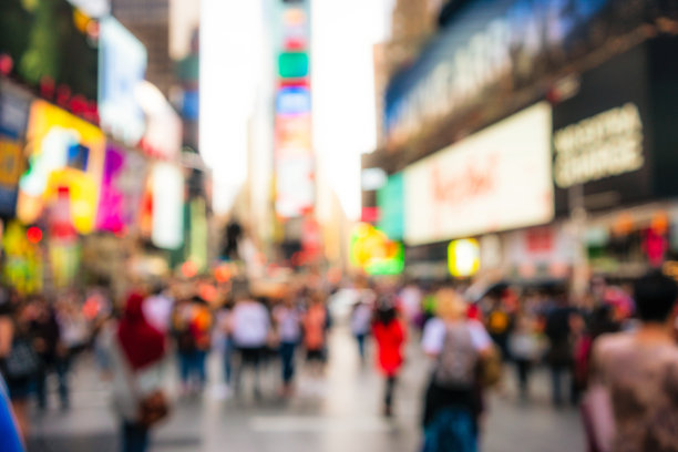 纽约时代广场的散焦视图图片下载