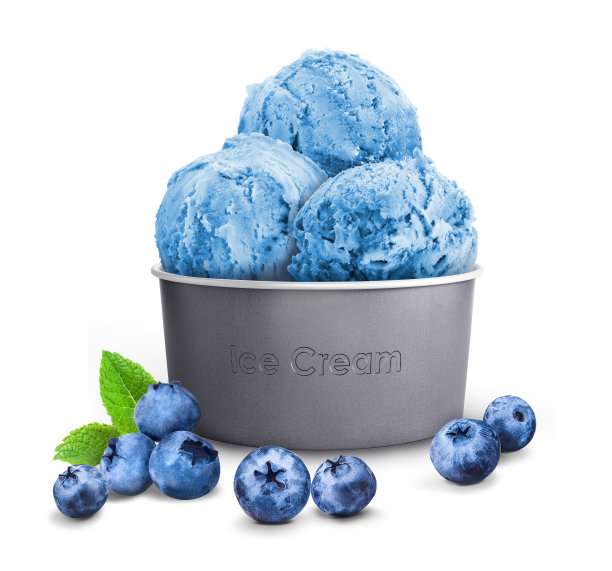 蓝莓纸杯装的蓝色冰淇淋图片下载