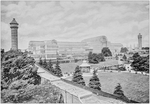 英格兰和威尔士的古老黑白照片:水晶宫图片下载