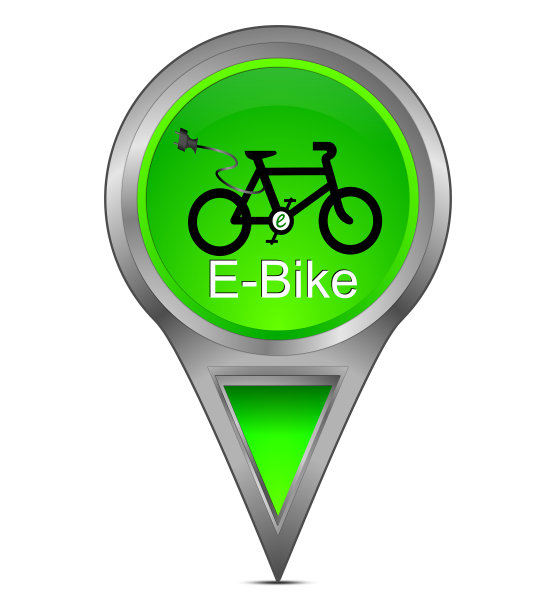 地图指针与E-Bike -插图图片下载