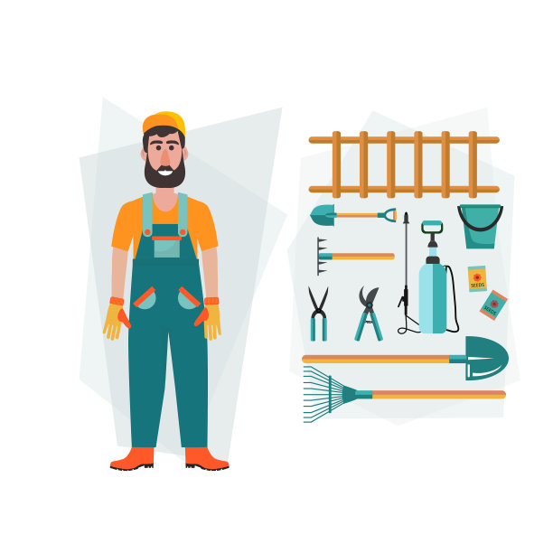 园艺工具和园艺、园丁或农民的象征。图片下载