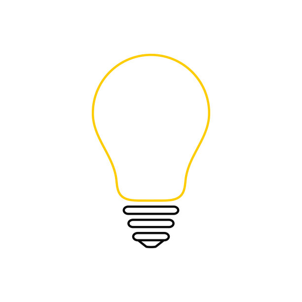 抽象的灯泡图标，创意符号，现代细线艺术图片下载