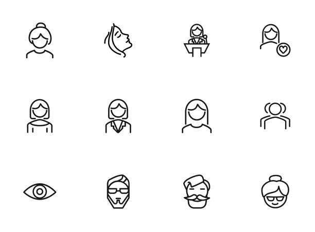 人线图标设置。女人,扬声器图片下载