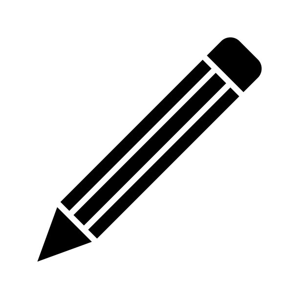 铅笔符号图标-黑色简单，孤立-向量图片下载