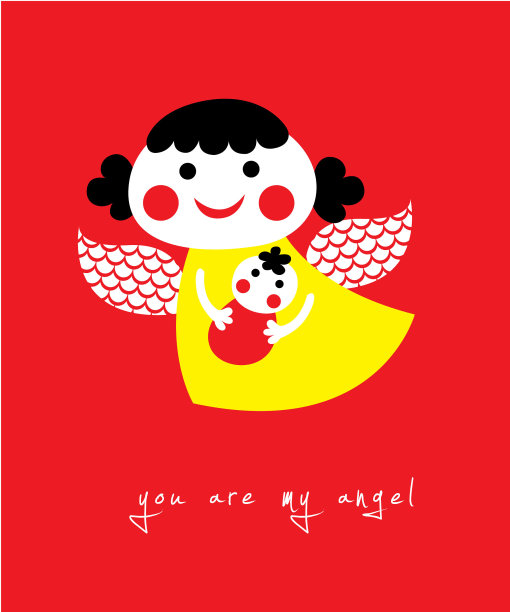 可爱妈咪天使矢量图片下载