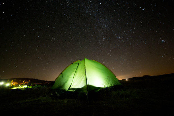长时间暴露的帐篷营地图片下载