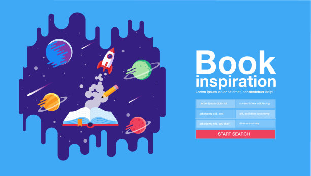 开放的书;空间背景;学校;阅读和学习;想象力和灵感图片。幻想和创造性;矢量平面插图。图片下载