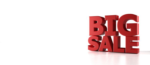 3D文字大销售的白色背景图片下载
