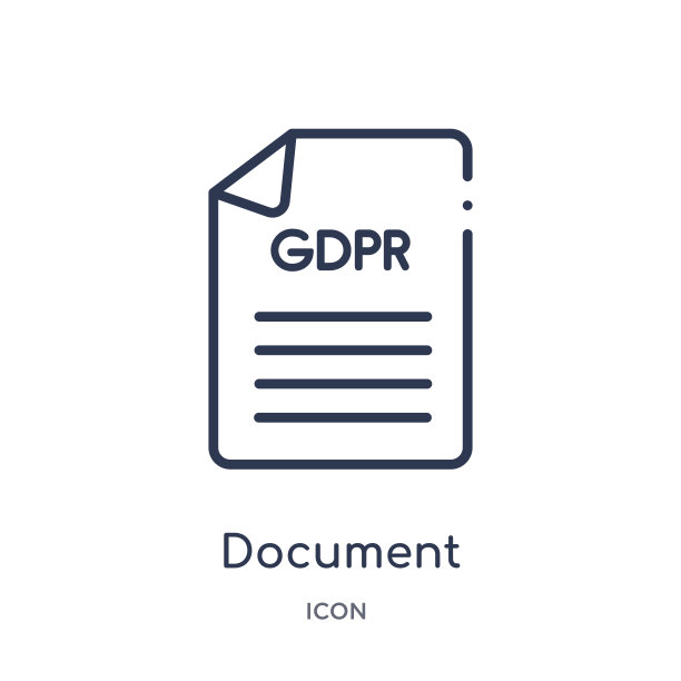 Gdpr系列线性文档图标。白色背景上的细线文档图标。图片下载