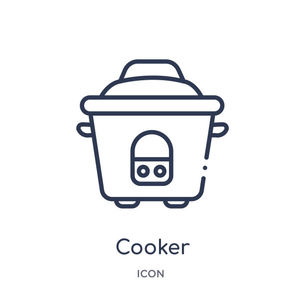 线性炊具图标从未来技术大纲集合。细线炊具图标孤立在白色背景。炊具潮流插画图片下载