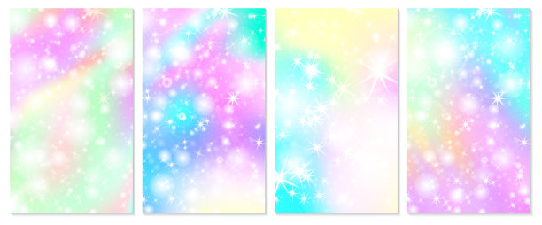 彩虹独角兽的背景。全息的天空图片下载