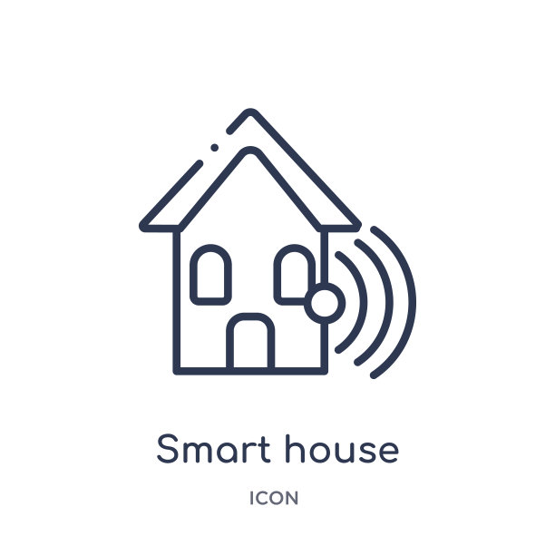 线性智能家居图标来自未来技术大纲集合。细线智能房子图标孤立的白色背景。智能家居潮流插画图片下载