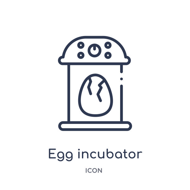 线性孵卵器图标来自未来技术大纲集合。细线鸡蛋孵化器图标孤立在白色背景。鸡蛋培养箱潮流插画图片下载