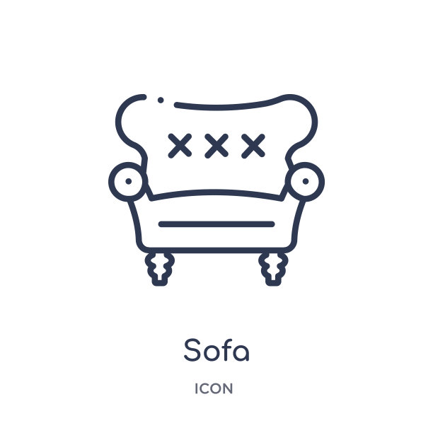 线性沙发图标从家具轮廓集合。白色背景上孤立的细线沙发图标。沙发潮流插画图片下载