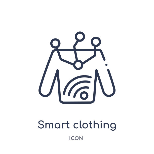 线性智能服装图标来自未来科技大纲集。细线智能服装图标孤立在白色背景。智能服装潮流插画图片下载