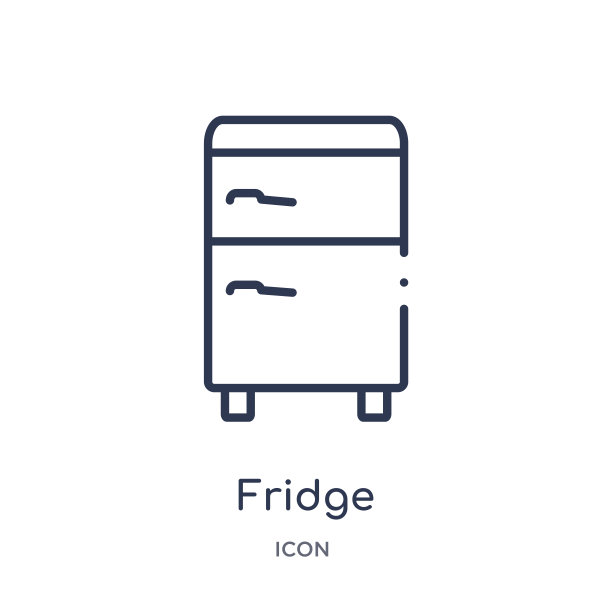 线性冰箱图标从家具轮廓集合。细线冰箱图标孤立在白色背景。冰箱时尚插图图片下载