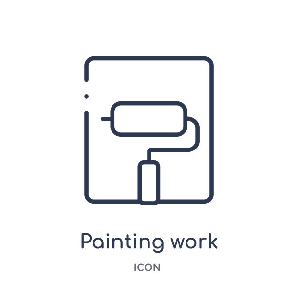 线性绘画工作图标从一般大纲收集。细线绘画作品图标孤立在白色背景上。绘画作品潮流插画图片下载