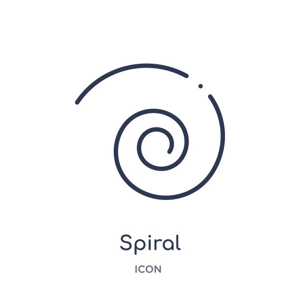 线性螺旋图标从几何图形轮廓集合。白色背景上孤立的细线螺旋图标。螺旋形潮流插画图片下载