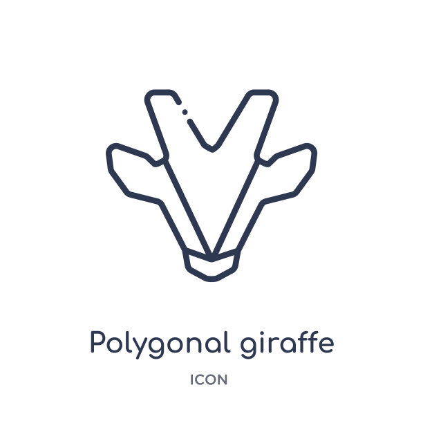 线性多边形长颈鹿图标从几何轮廓集合。细线多边形长颈鹿图标孤立在白色的背景。多边形长颈鹿时尚插图图片下载