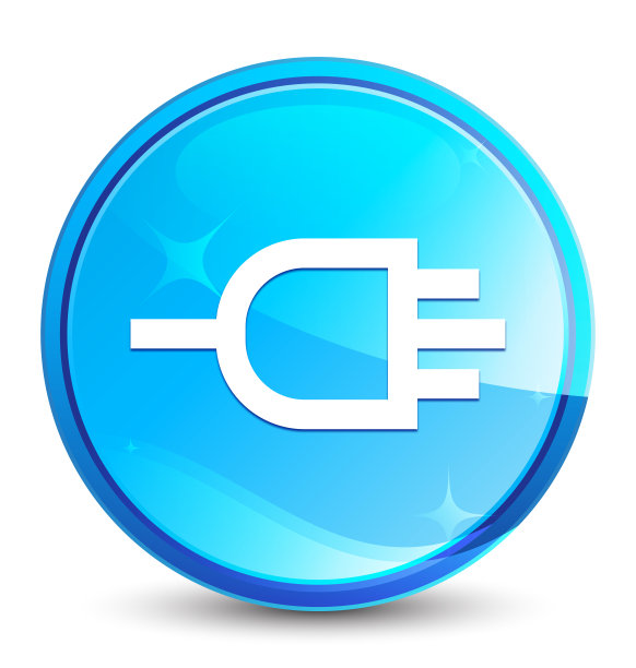 连接图标飞溅自然蓝色圆形按钮图片下载