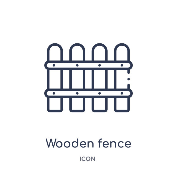 线性木栅栏图标从一般大纲收集。细线木栅栏图标孤立的白色背景。木栅栏潮流插画图片下载