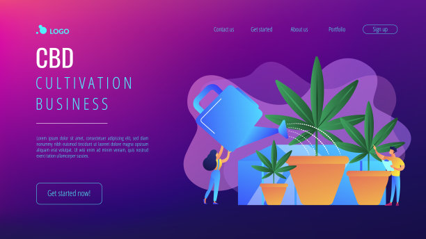 大麻种植概念登陆页面。图片下载