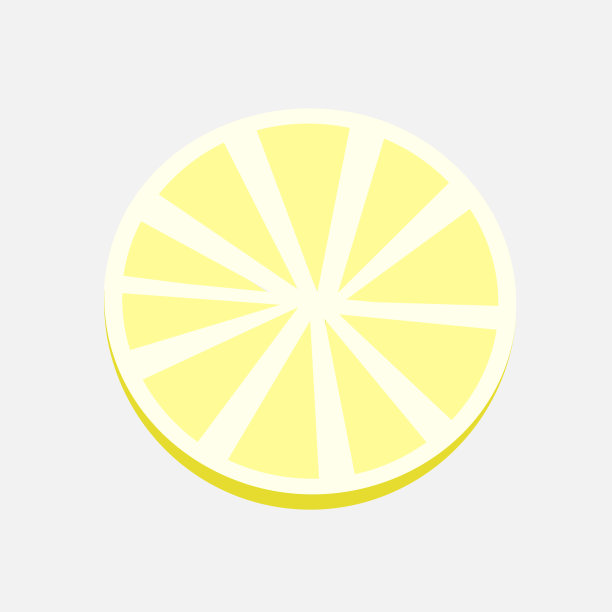 圆形柠檬片插画图片下载
