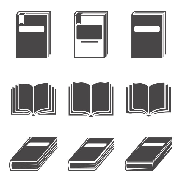 书的图标。标志设计。学习教育书店。图片下载