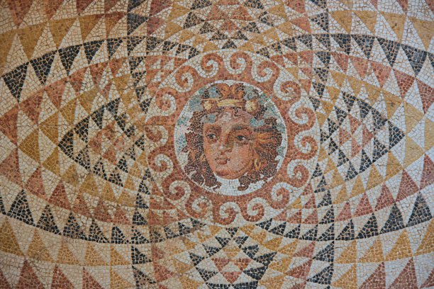 古代科林斯、伯罗奔尼撒、希腊、欧洲的多立克马赛克风格图片下载