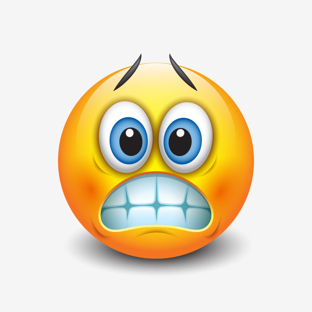 可爱的咧嘴笑表情显示牙齿，表情符号，笑脸向量插图图片下载