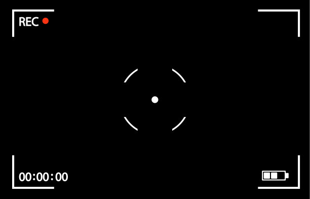 数码4K相机视频取景器。相机rec界面取景器与数字焦点和曝光设置。图片下载