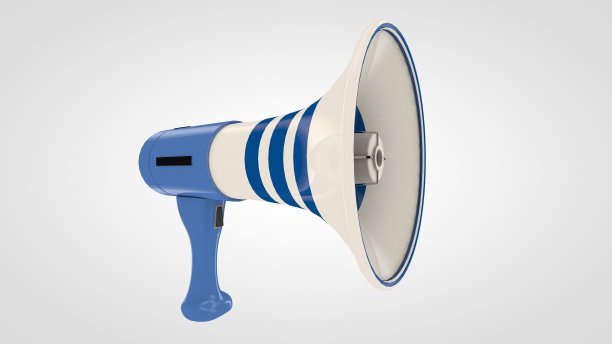 白色背景的扩音器图片下载