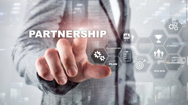 商业合作概念：会后成功的交易（混合媒体）图片下载