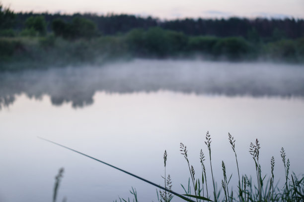 乡间的一条美丽的河流被雾笼罩着。欧洲风景的俄罗斯和西伯利亚。宁静的自然景色。股票的背景,照片图片下载