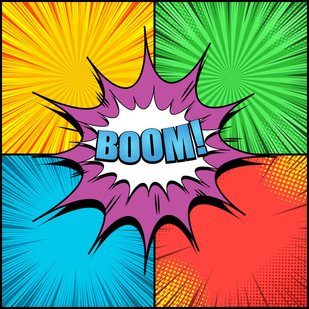 漫画书页面色彩缤纷的概念图片下载