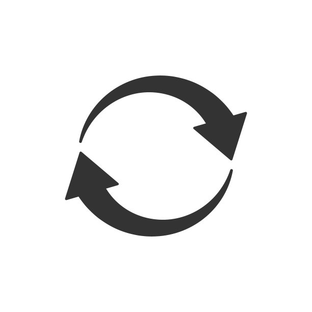 平面样式的箭头旋转图标。同步行动矢量插图上的白色孤立背景。刷新按钮的业务概念。图片下载