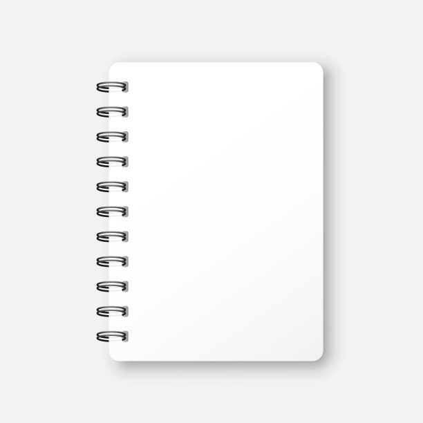 空白模拟记事本图标在平面风格。螺旋笔记本文档矢量插图在白色孤立的背景。日记纸页模板经营理念。图片下载