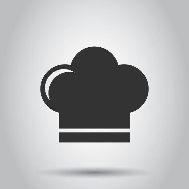 厨师帽图标在平坦的风格。锅帽矢量插图上的白色背景。厨师餐厅经营理念。图片下载